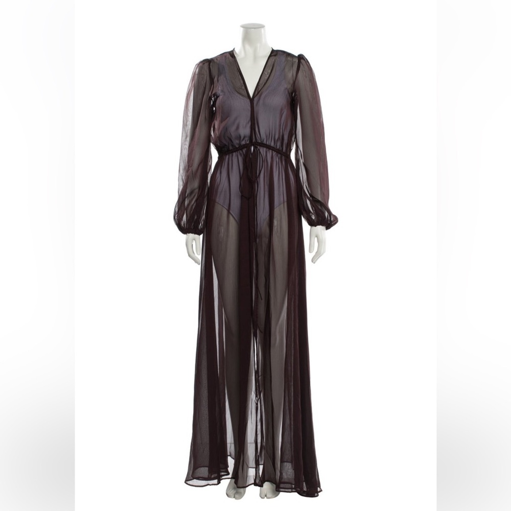 **SOLD** Shani Shemer Burgundy Sheer Maxi Dress